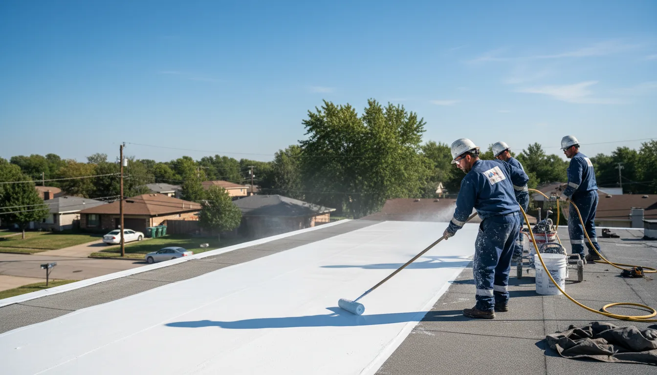 Commercial roof coating in Troy, IL near me